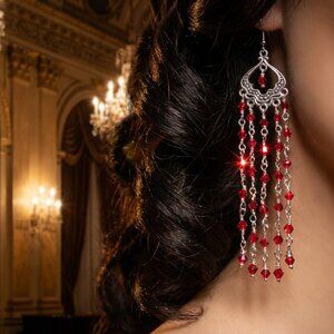 Chandelier Earrings - Red